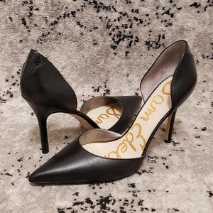 Sam Edleman Delilah Black Matte Leather d'Orsay Pumps Heels 13